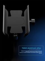 Universal Aluminium Motorcycle Phone Holder Rearview Mirror Mount 360 Rotation Anti-Shake M3 Metal for Motorbike Scooter Black