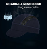 Blue Mesh Cycling Cap Under Helmet Liner Breathable Skull Cap with Flip Up Brim Sun Shade Moisture Wicking Hat for Bike Running Fits 55-60cm