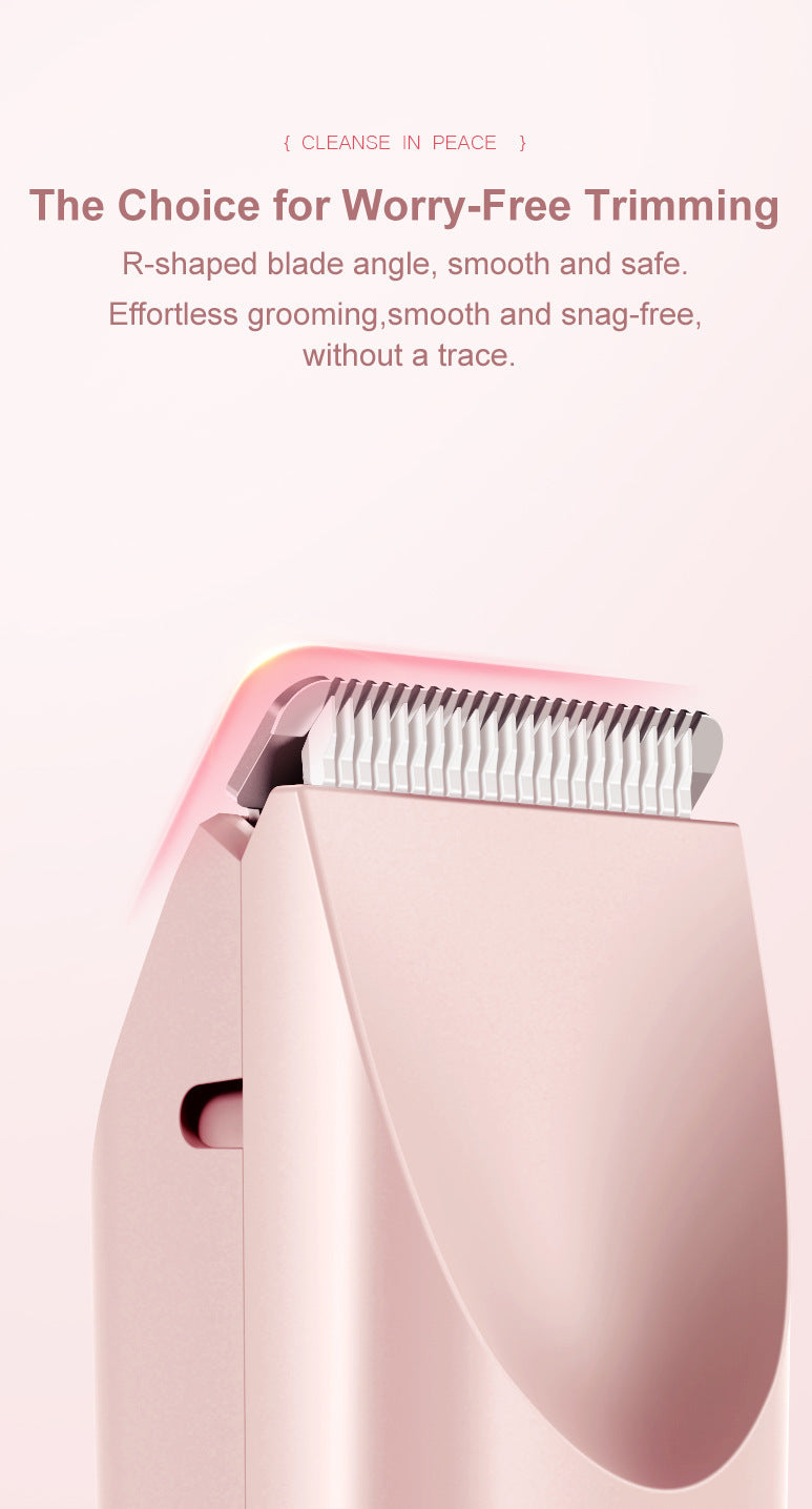 2-in-1 Electric Lady Shaver & Bikini Trimmer Dual Head Waterproof Wet & Dry Body Hair Remover Cordless Razor for Face Legs Underarms Pink