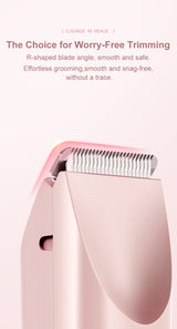 2-in-1 Electric Lady Shaver & Bikini Trimmer Dual Head Waterproof Wet & Dry Body Hair Remover Cordless Razor for Face Legs Underarms Purple - Top-Down View