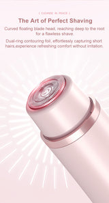 2-in-1 Electric Lady Shaver & Bikini Trimmer Dual Head Waterproof Wet & Dry Body Hair Remover Cordless Razor for Face Legs Underarms Purple - 45-Degree Angle