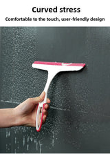 3 PCS Window Squeegee Set Shower Glass Wiper Streak Free TPR Blade Multi Purpose Cleaning Tool for Bathroom Mirror Car Tiles Red Green Blue - 45-Degree Angle