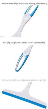 3 PCS Window Squeegee Set Shower Glass Wiper Streak Free TPR Blade Multi Purpose Cleaning Tool for Bathroom Mirror Car Tiles Red Green Blue - Low Angle