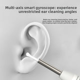 Smart Visual Ear Wax Removal Tool with HD Camera WiFi Wireless Otoscope Ear Cleaner 3.5mm Ultra Slim Lens for iPhone Android White - Close-Up Angle