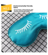 3 PCS Silky Satin Sleep Mask Set Cute Eyelash Design Soft Light Blocking Eye Cover with Adjustable Strap for Travel Nap Navy Rose Pink - Side View