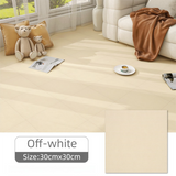 8 x Khaki & 8 x Off-White Durable & Soft Self-Adhesive Carpet Tiles(30x30cm) - Interlocking Non-Slip Square Floor Mat for Bedroom, Office & Living Room - Front View