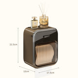 Latte No-Drill Wall Mounted Toilet Paper Holder with Storage Shelf and Drawer - Waterproof Bathroom Tissue Dispenser for Roll & Face Tissue - Rear View