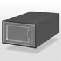 2-Pack Black Clear Stackable Shoe Storage Organizer Boxes - Durable Plastic Sneaker Display and Closet Storage Containers with Magnetic Drop Front