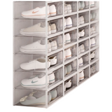 2-Pack Black Clear Stackable Shoe Storage Organizer Boxes - Durable Plastic Sneaker Display and Closet Storage Containers with Magnetic Drop Front - Top-Down View