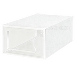 2-Pack White Clear Stackable Shoe Storage Organizer Boxes - Durable Plastic Sneaker Display and Closet Storage Containers with Magnetic Drop Front