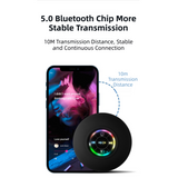 Yellow IPX4 Waterproof Portable Bluetooth Shower Speaker with Suction Cup & LED Light - Multi-Use As Phone Stand, Built-in Mic for Hands-Free Calling