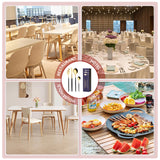 30-Piece Rose Gold Portuguese Style Cutlery Set - Mirror Polished 410 Stainless Steel Dinnerware for 6 (Steak Knives Included) - Front View