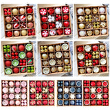 MJXK46-20Y Christmas Decorative Balls Set(24x24x6CM) - Shatterproof Plastic Ornaments with Electroplated & Hand-Painted Finish - Front View