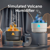 167 White Simulation Volcano Diffuser & Humidifier - Smart Timer Ultrasonic Mister with Volcano Lava Crack Shell and Colorful Light - Side View