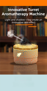 167 White Simulation Volcano Diffuser & Humidifier - Smart Timer Ultrasonic Mister with Volcano Lava Crack Shell and Colorful Light - Top-Down View