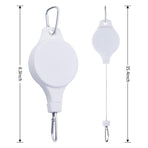 3PCS White Retractable Hanging Basket Pulley System & 3PCS Heavy Duty Stainless Steel S-Hooks Combo - Garden Plant Hanger(Max Load 5KG)
