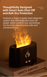 Black 3D Simulation Flame Aroma Diffuser & Humidifier - Ultrasonic Desktop Mister with 7-Color LED Light and Automatic Scent Spray (200ML) - Extra Image