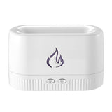 White 3D Simulation Flame Aroma Diffuser & Humidifier - Ultrasonic Desktop Mister with 7-Color LED Light and Automatic Scent Spray (200ML)