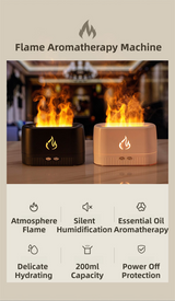 White 3D Simulation Flame Aroma Diffuser & Humidifier - Ultrasonic Desktop Mister with 7-Color LED Light and Automatic Scent Spray (200ML) - Top-Down View