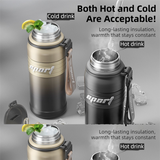 Black 680ml Large Capacity Sports Insulated Tumbler - 316 Stainless Steel Straw Water Bottle, Dual-Use Lid for Travel & Outdoors - Side View