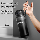 2-Pack Black 680ml Large Capacity Sports Insulated Tumbler - 316 Stainless Steel Straw Water Bottle, Dual-Use Lid for Travel & Outdoors