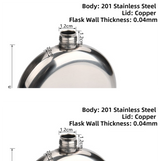 2-Pack Portable 5OZ Mirror Finish Round Hip Flask for Outdoor & Travel - Stainless Steel Pocket Liquor Bottle with Small Funnel Included - Top-Down View