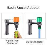2-Pack Orange Universal Quick Connector for Taps Up To 3.3CM WIth Leak-Proof Design - Kitchen & Bathroom Mixer Tap to Garden Hose Adapter - Front View