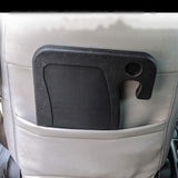 Grey Multi-Functional Car Steering Wheel Tray - Portable Auto Desk for Eating, Laptop, and Drink Holder (42x28CM) - Top-Down View