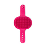 3-Pack Pink Multi-Functional Adjustable Silicone TPR Pet Grooming Massage Brush - for De-Shedding, and Furniture Scratching