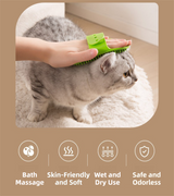 3-Pack Pink Multi-Functional Adjustable Silicone TPR Pet Grooming Massage Brush - for De-Shedding, and Furniture Scratching - Top-Down View
