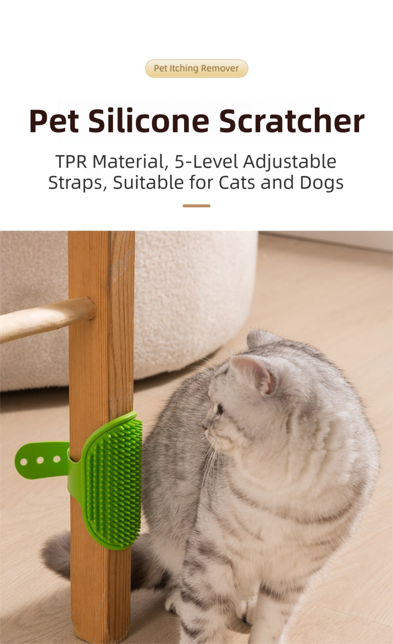 3-Pack Yellow Multi-Functional Adjustable Silicone TPR Pet Grooming Massage Brush - for De-Shedding, and Furniture Scratching