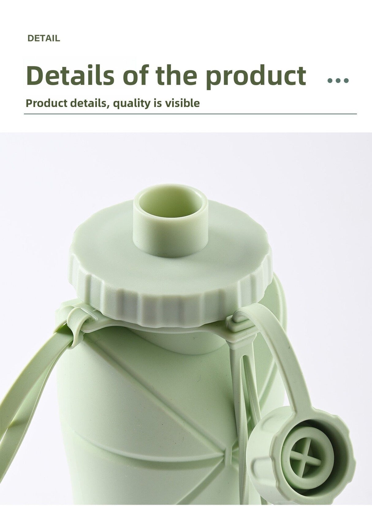 Blue Portable Food Grade Silicone Collapsible Sports Water Bottle 600ML - Folding down 80% , Low High Temperature Resistant