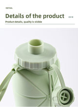 Grey Portable Food Grade Silicone Collapsible Sports Water Bottle 600ML - Folding down 80% , Low High Temperature Resistant - 45-Degree Angle