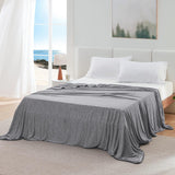 Dark Grey Cooling Throw Blanket 100x150CM - Ultra Lightweight Breathable All-Season Quilt, Hand / Machine Washable - Front View