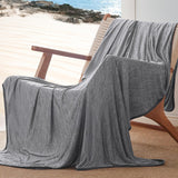 Dark Grey Cooling Throw Blanket 100x150CM - Ultra Lightweight Breathable All-Season Quilt, Hand / Machine Washable - Side View