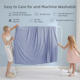 Blue Queen Size 200x150CM Cooling Blanket for Hot Sleepers - Lightweight Breathable All-Season Throw, Hand / Machine Washable - Rear View