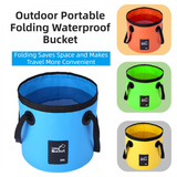 20L Green Outdoor PVC Folding Water Bucket - Portable Fishing Barrel, Camping Water Storage, Car Washing Bag - Front View