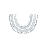 K18 Blue Raccoon 360° U-Shaped Electric Toothbrush Set for Teens/Adults 15 and Up Years Old - Silicone Soft Bristle Oral Cleaner with 6 Modes & 3 Large Brush Heads - Front View