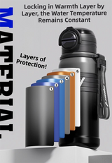 Gradient Coffee 670ml Large Capacity Sports Insulated Tumbler - 316 Stainless Steel Straw Water Bottle, Dual-Use Lid for Travel & Outdoors