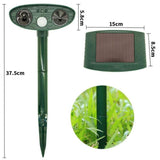 Model 703 Solar Powered Animal Repeller - Advanced Ultrasonic, Alarm & Flashing Light System - Rear View