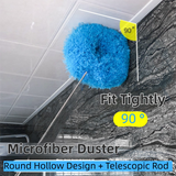 2-Pack Green Telescopic Electrostatic Duster with 360° Hollow Ring Design - Fan Blade Cleaner, High Reach Dust Removal, Multi-Purpose - Front View