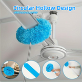 2-Pack Orange Telescopic Electrostatic Duster with 360° Hollow Ring Design - Fan Blade Cleaner, High Reach Dust Removal, Multi-Purpose - Side View
