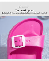 #36 Pink Thick Sole Buckle Slide Sandals(Fits Foot L 23 CM) - EVA Comfortable & Non-Slip Birkenstock Style Sandals for Casual Wear