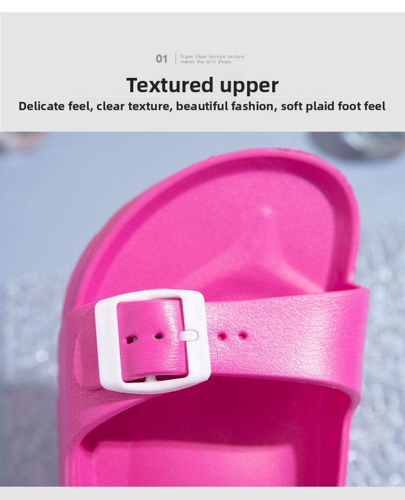 #40 Pink Thick Sole Buckle Slide Sandals(Fits Foot L 23 CM) - EVA Comfortable & Non-Slip Birkenstock Style Sandals for Casual Wear