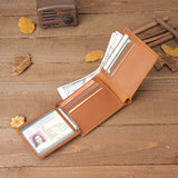 Style 2 Genuine Cowhide Leather Wallet - RFID Protection, VH2104 Mom to Son Gift with To My Son Embossed Message