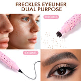 2-Pack #04 Espresso 2-in-1 Double-Headed Freckle Pen & Eyeliner - Natural & Long-Lasting, Easy Coloring for Sun-Kissed Look