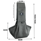 Light Grey Adjustable Pet Carrier Sling Bag - Comfortable Wide Shoulder Strap Crossbody Tote for Cats and Small Dogs (Up to 13 lbs) - Top-Down View