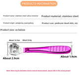 2-Pack Stainless Steel Foot Planer and Callus Remover - Professional Pedicure Tool for Dead Skin and Hard Calluses (Color Titanium) - 45-Degree Angle