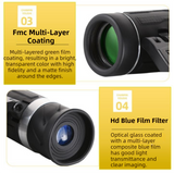 500x25 High Power HD Binoculars - Portable Concert Telescope with Phone Photography Capability, FMC Coated Optics - 45-Degree Angle