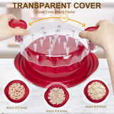 Black Chicken Shredder Machine with Transparent Lid & Brush - Manual Meat Chopper and Pulverizer for Cooked Chicken and Pet Food - 45-Degree Angle